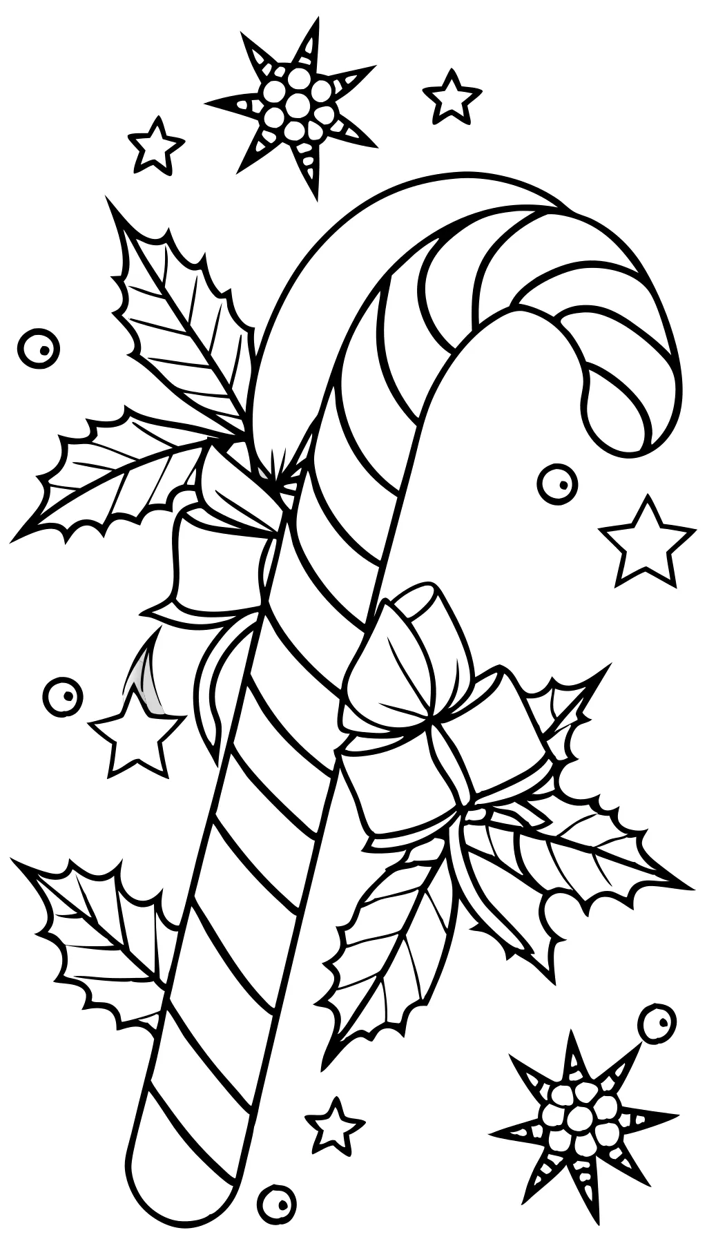 coloriage de canne de Noël